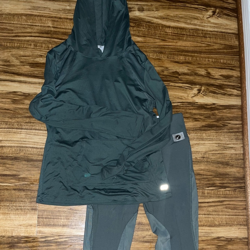 Marika leggings & hoodie outfit, women’s size Large, NWT, sage green